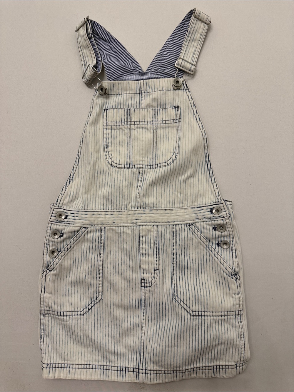 Vineyard Vines Girls Blue and White Pinstripe Overall Dress